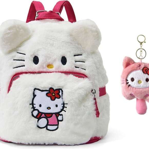 Cute Plush Backpack Soft Fluffy Cartoon Shoulder Bag for Women Gift - Picture 1 of 6
